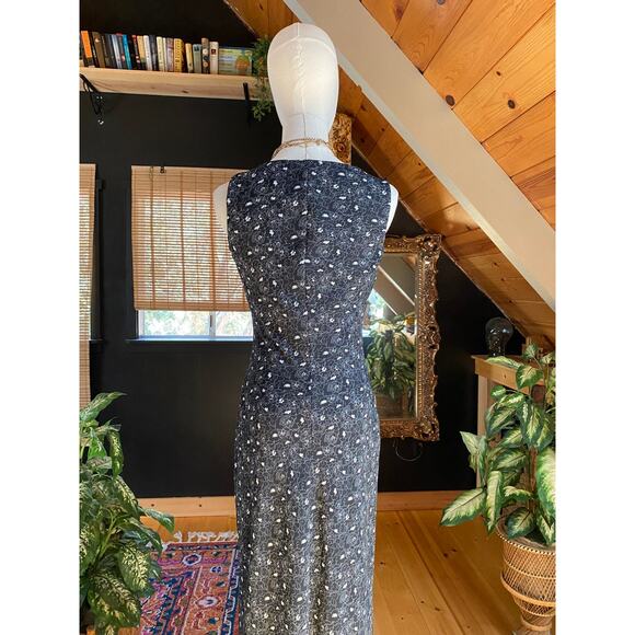 Vintage Dress Black White Floral - Picture 8 of 10